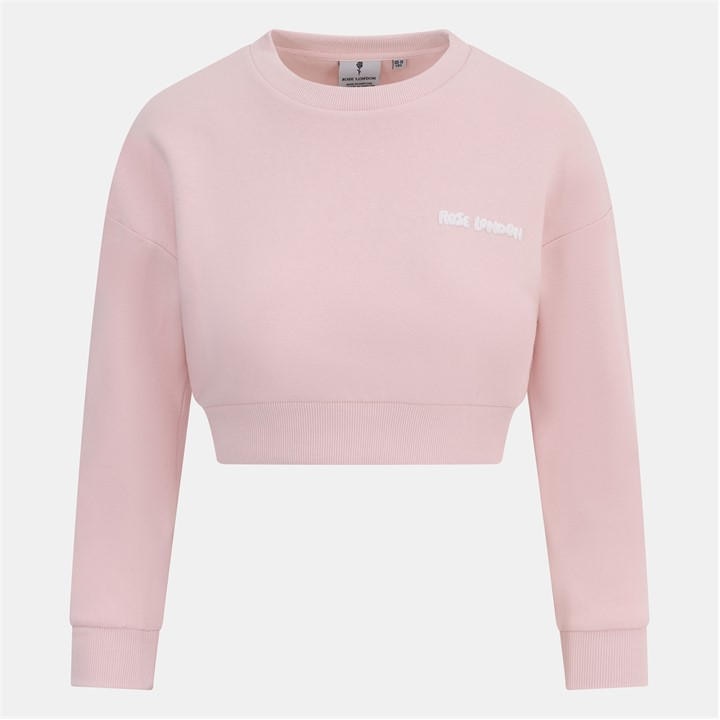 Rose London Girls Pink Authentic Crop Sweatshirt  in Size S, Sports Direct