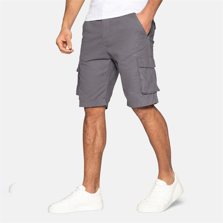 Threadbare Men's Grey Cotton Bute Cargo Shorts Medium