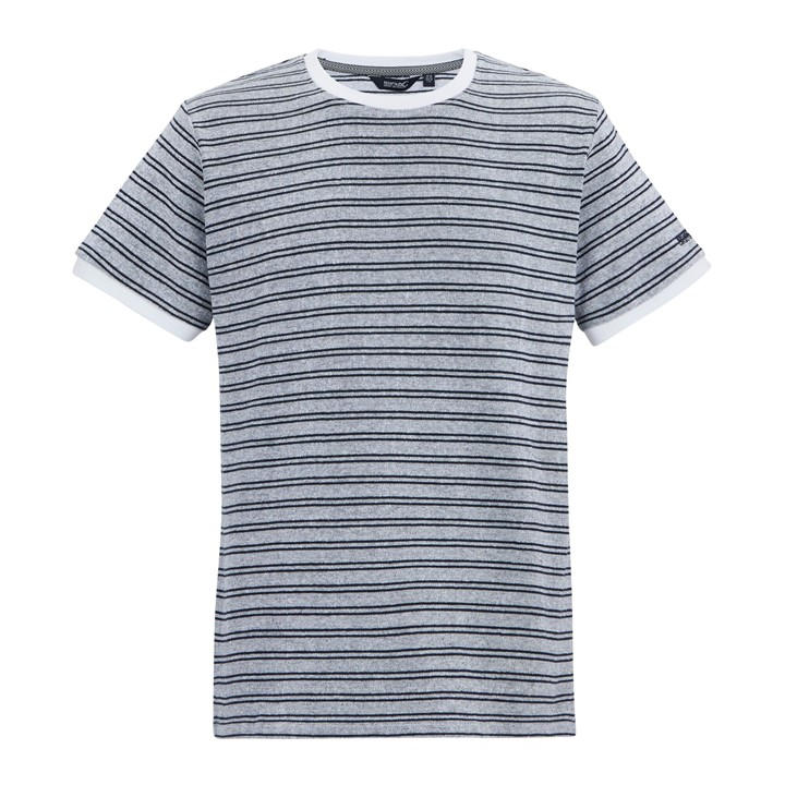 Regatta Men's Wht/Nvystrpe Benlin Breathable T-Shirt in Size XL, Sports Direct