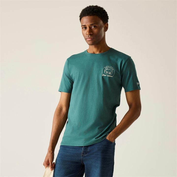 Regatta Men's Green Cline Ix Breathable T-Shirt in Size L, Sports Direct