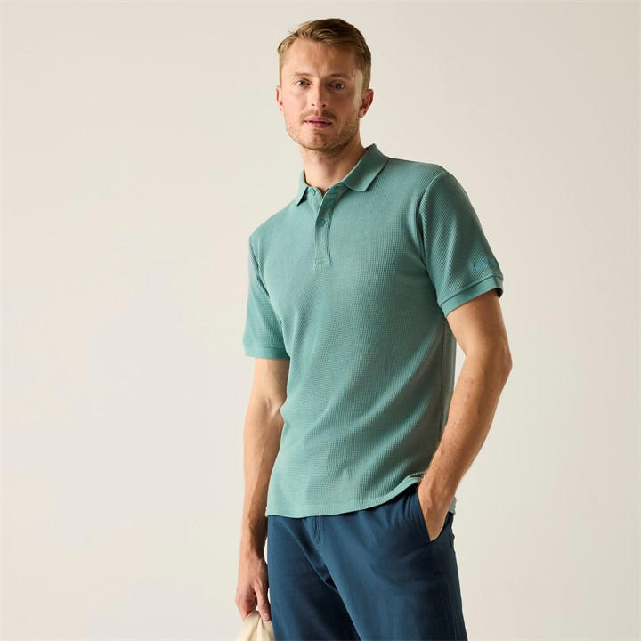Regatta Men's Blue Adino Breathable Polo Shirt in Size M, Sports Direct