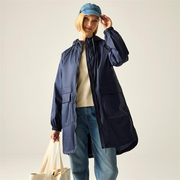 Regatta Women's Blue Brindel Pack-It Waterproof Isolite Jacket in Size 12, Sports Direct
