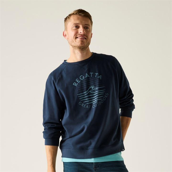 Regatta Men' Blue Nithsdale Soft Sweatshirt in Size S, Sports Direct