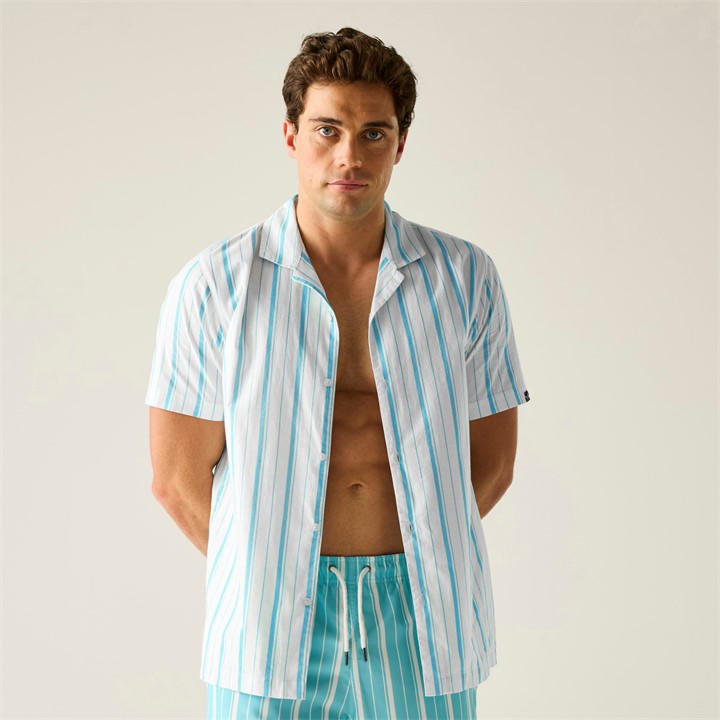Regatta Men's Wht/Nrdcstrp Hadlin Lightweight Shirt in Size XL, Sports Direct