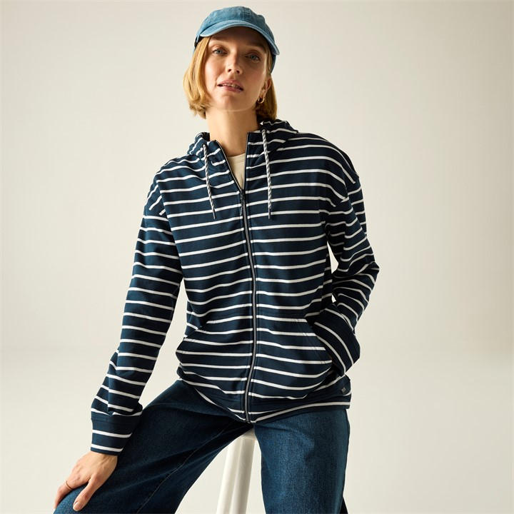 Regatta Women's Nvy/Whtstrip Bayletta Hoody Soft Hoodie in Size 14, Sports Direct