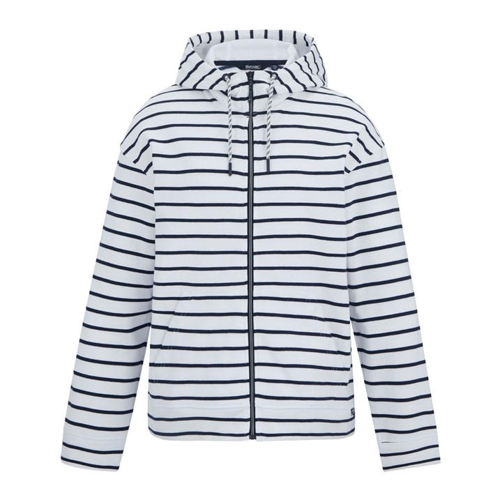 Regatta Women's Wht/Nvystrpe Bayletta Hoody Soft Hoodie in Size 12, Sports Direct