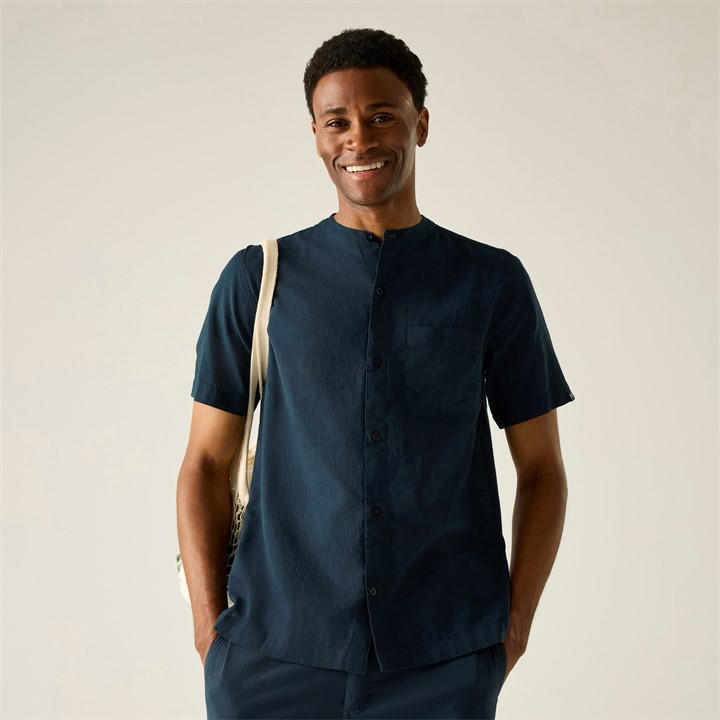 Regatta Men's Blue Lovrey Soft Linen Shirt in Size 2XL, Sports Direct