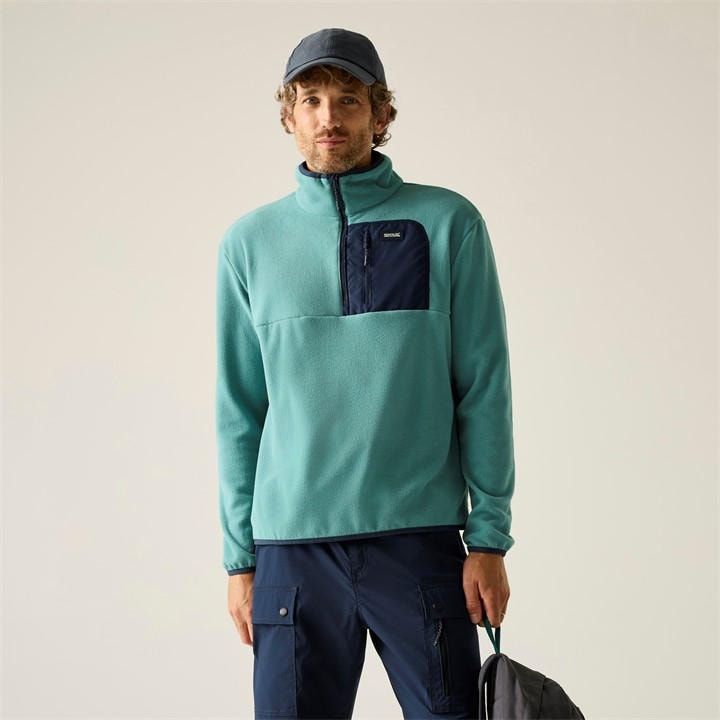 Regatta Men's Blue Frankie Half Zip Fleece in Size 2XL, Sports Direct
