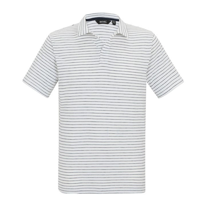 Regatta Men's Wht/Nvystrpe Hadvo Breathable Polo Shirt in Size 2XL, Sports Direct