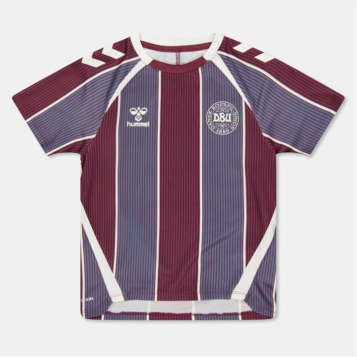 Denmark   Kids   Pre Match Shirt 2025 , Football by Hummel in Size 9 - 10 Years, Sports Direct