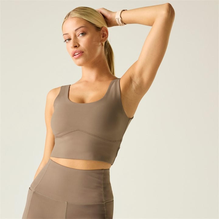 Dare 2B Women's Brown Refresh Tank Quick Dry Upf 50+ Top in Size L, Sports Direct