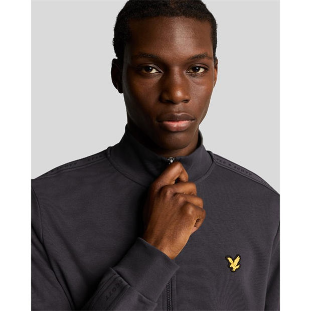 Grey - Lyle and Scott - Tape Track Top