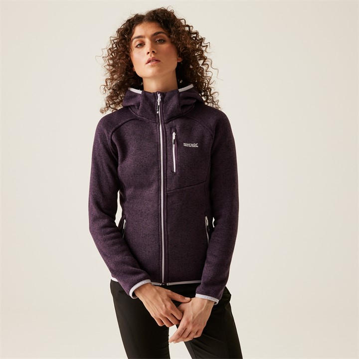 Regatta Women's Purple Hooded Newhill Fleece Size 10