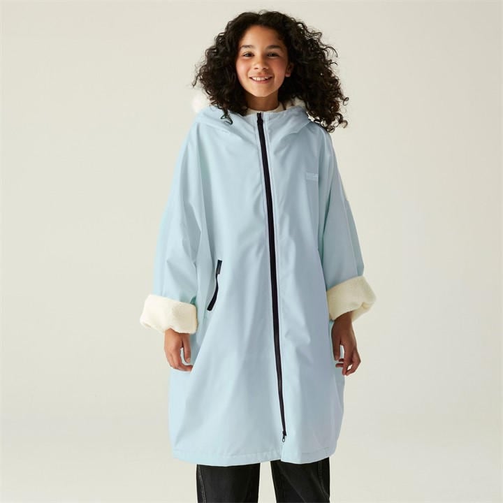 Regatta  Kids Blue Pro Waterproof Breathable Borg Fleece Lined Changing Robe in Size 9-13yrs, Sports Direct