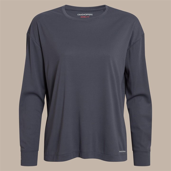 Craghoppers Women's Grey Nosilife Solar Shield+ Long-Sleeved Top in Size 10, Sports Direct