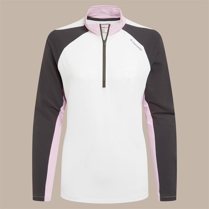 Craghoppers Women's White/Dkirn Nosilife Ivybridge Quick-Drying Half Zip in Size 12, Sports Direct