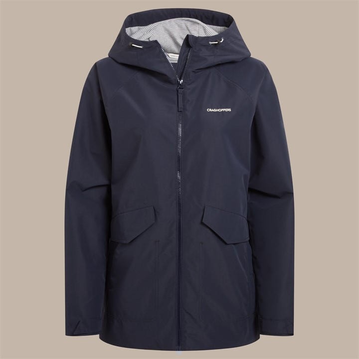 Craghoppers Women's Blue Aziza Hooded Waterproof Jacket in Size 8, Sports Direct