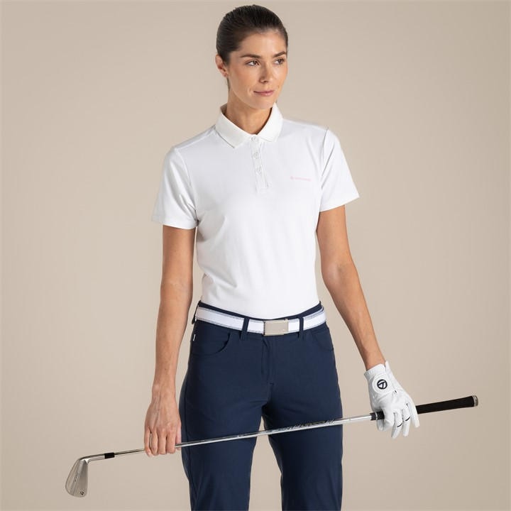 Craghoppers Women's White Nosilife Thornbury Short-Sleeved Quick-Drying Golf in Size 8, Sports Direct