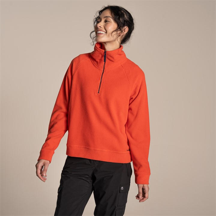 Craghoppers Women's Red Raja Insulated Half Zip Microfleece Top in Size 20, Sports Direct