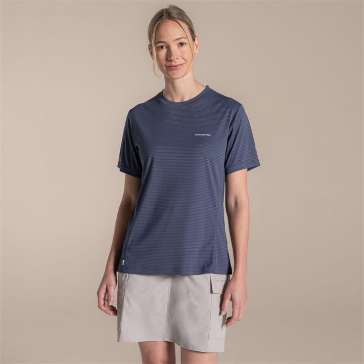 Craghoppers Women's Grey Nosilife Solar Shield+ Short-Sleeved T-Shirt in Size 8, Sports Direct