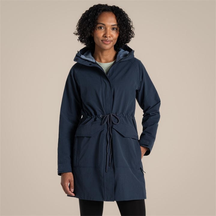 Craghoppers Women's Blue Emilia Waterproof Long Jacket in Size 8, Sports Direct