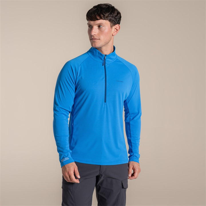 Craghoppers Men's Azure Sky Nosilife Solar Shield+ Quick-Drying Half Zip Top in Size 2XL, Sports Direct