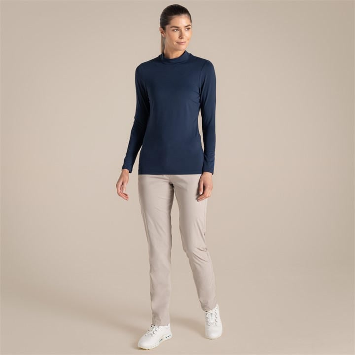 Craghoppers Women's Blue Nosilife Mock Neck Long-Sleeved Golf Tee in Size 20, Sports Direct