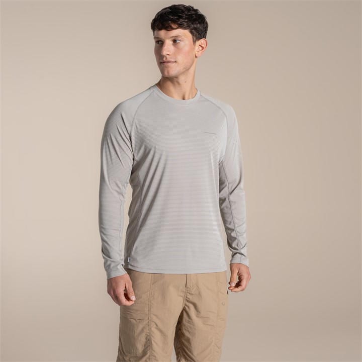 Craghoppers Men's Beige Nosilife Solar Shield+ Long-Sleeved T-Shirt in Size 2XL, Sports Direct
