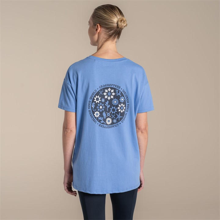 Craghoppers Women's Vinca Blue Yago Short-Sleeved Top in Size 20, Sports Direct
