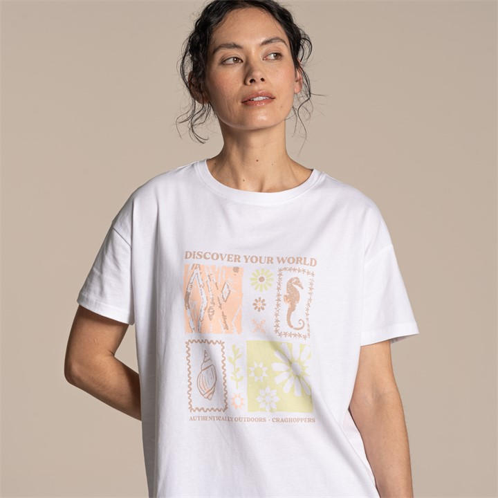 Craghoppers Women's White Summer Yago Short-Sleeved Top in Size 10, Sports Direct