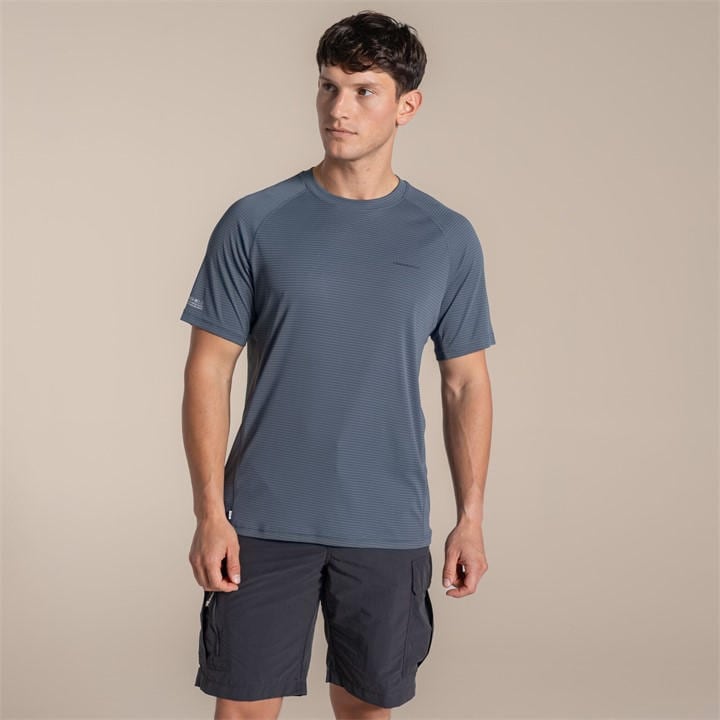 Craghoppers Men's Dark Pewter Nosilife Solar Shield+ Short-Sleeved T-Shirt in Size XL, Sports Direct