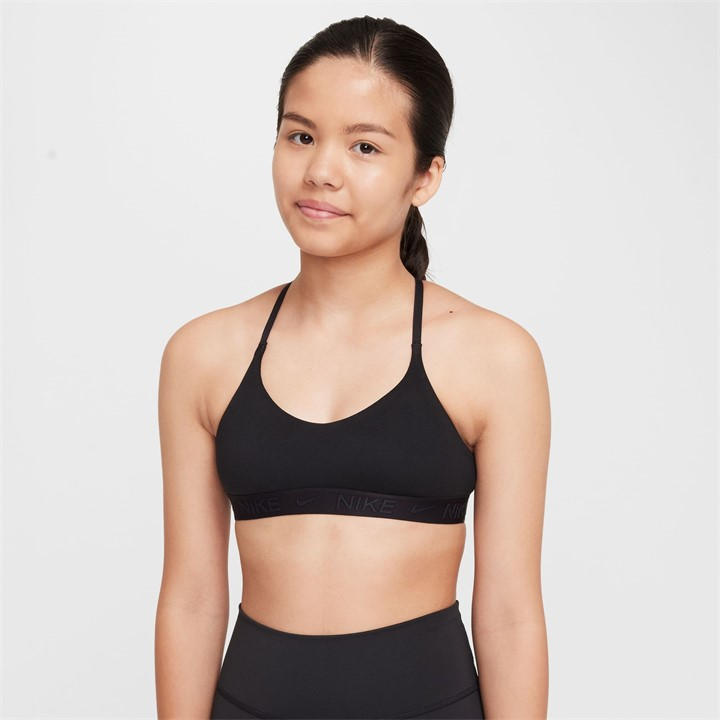 Nike  Kids Black Kids' Indy Low Impact Sports Bra in Size 13 - 14 Years, Sports Direct