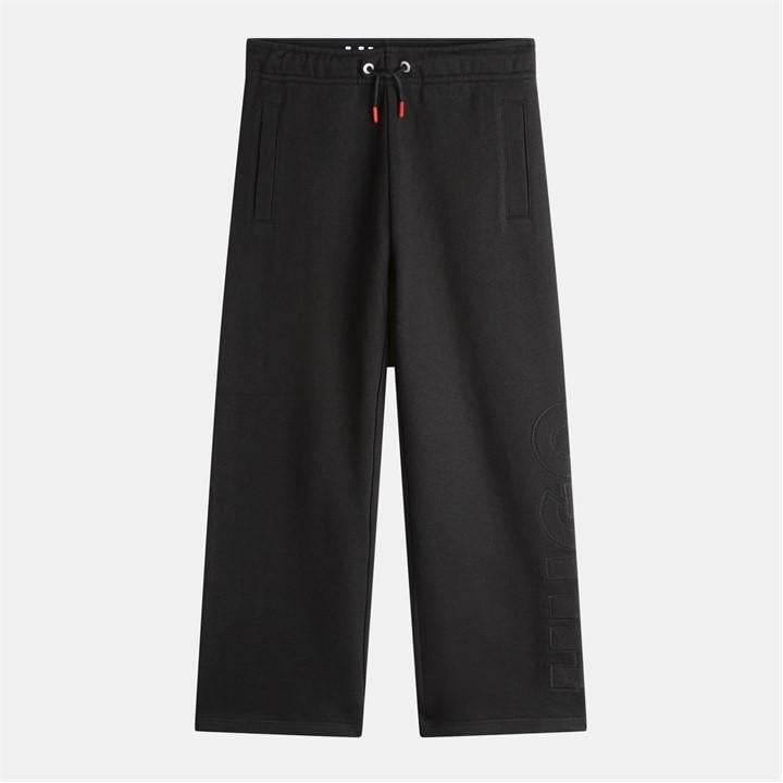 Hugo Girls Black Wide Leg Joggers  in Size 3 - 4 Years, Sports Direct