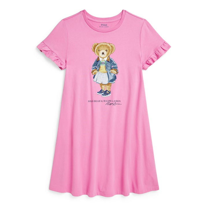 Polo Ralph Lauren Girls Pink Bear Dress  in Size 11 - 12 Years, Sports Direct