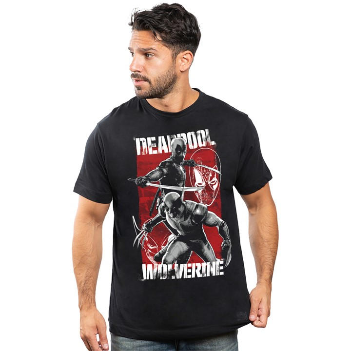 Marvel  Black Deadpool & Wolverine Fight in Size S, Sports Direct