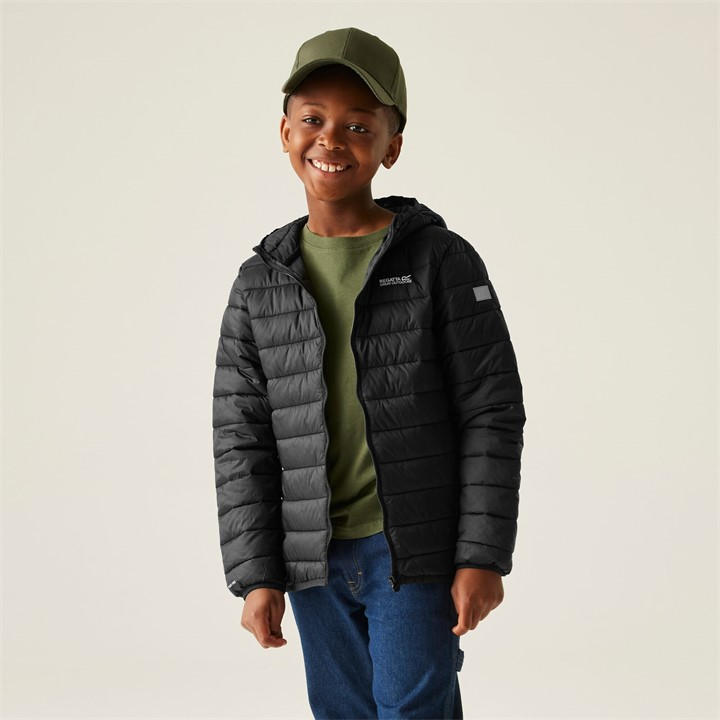Regatta  Kids Black Marizion Water Resistant Long Sleeve Quilted Jacket in Size 7 - 8 Years, Sports Direct
