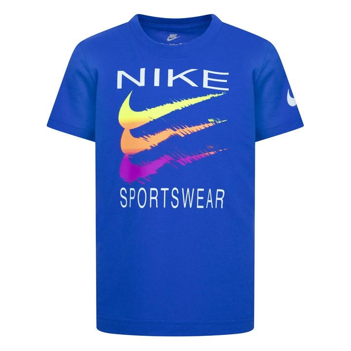 Nike Boys Blue Kids' Sportswear Swoosh T-Shirt in Size 2 - 3 Years, Sports Direct
