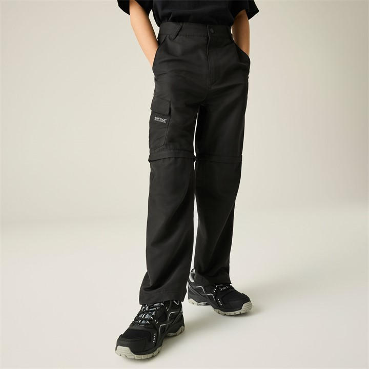 Regatta  Kids Black Kids Sorcer Zip Off Iii Quick-Drying Trousers in Size 9 - 10 Years, Sports Direct