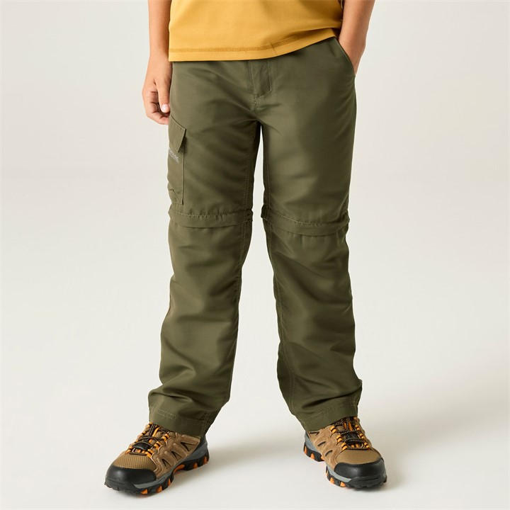 Regatta  Kids Green Kids Sorcer Zip Off Iii Quick-Drying Trousers in Size 6 - 7 Years, Sports Direct