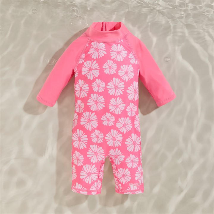 Regatta  Kids Pinkhazpetal Kids Rash Suit Upf 50+ Swimwear, Sports Direct