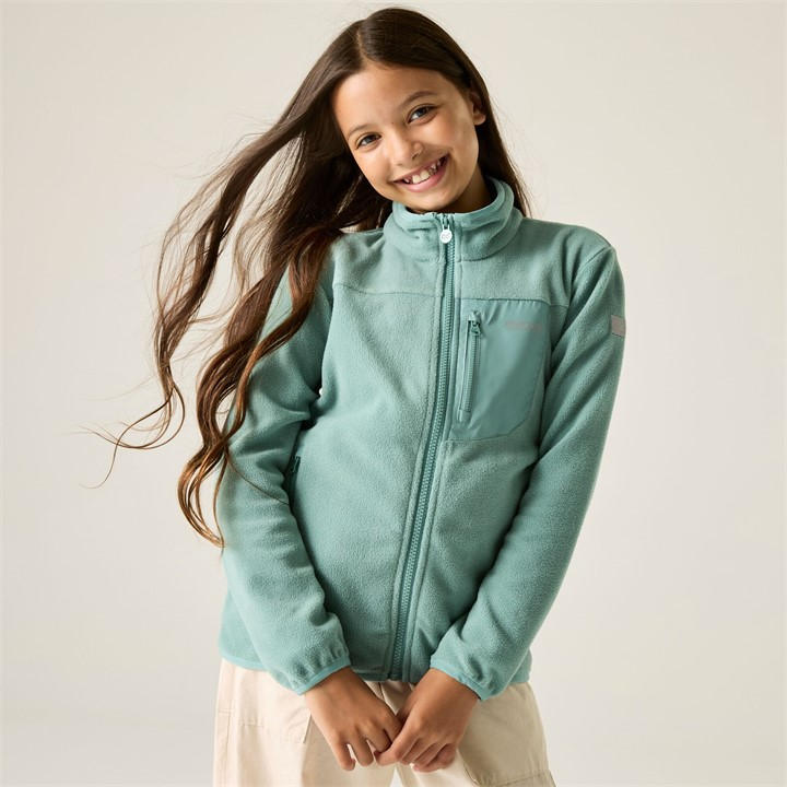 Regatta  Kids Green Kids Frankie Full Zip Fleece in Size 13 Years, Sports Direct