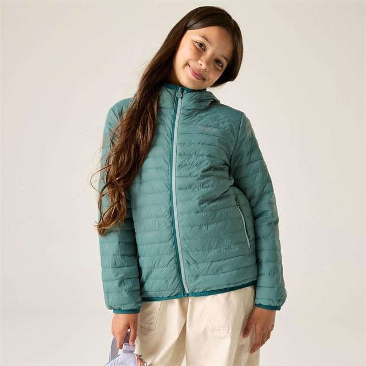 Regatta  Kids Green Kids Hooded Hillpack Water-Repellent Jacket in Size 13 Years, Sports Direct