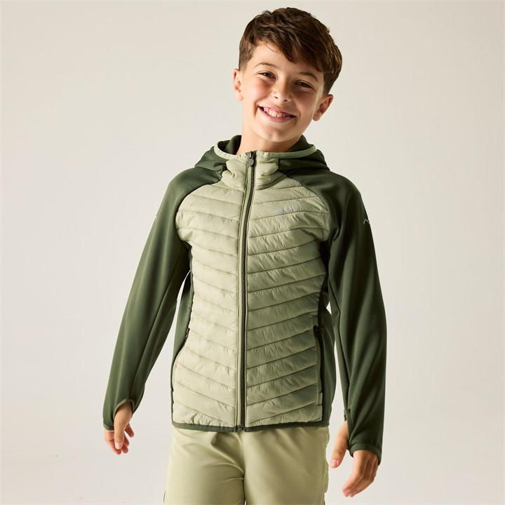 Regatta  Kids Dkkhaki/Ltsg Kids Andreson Hybrid Water-Repellent Jacket in Size 10, Sports Direct