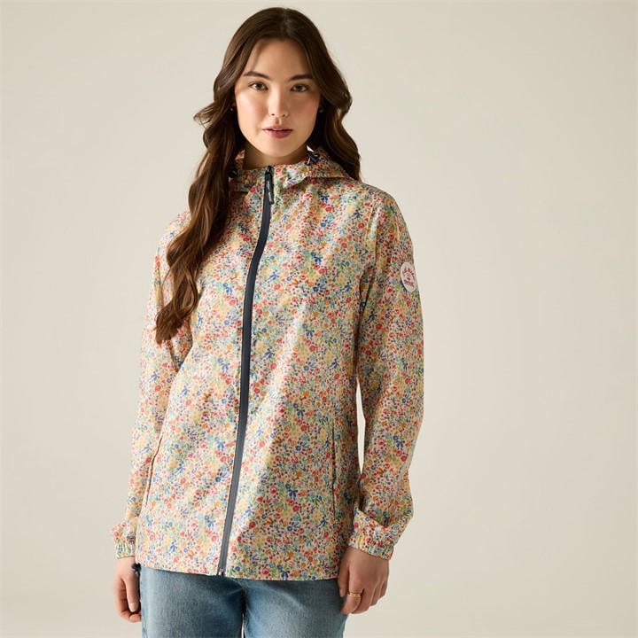 Regatta Women's Cream Harmony Ditsy Cath Kidston Waterproof Pack It Jacket in Size 8, Sports Direct