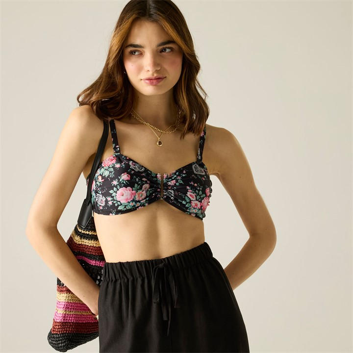 Regatta Women's Black Hackney Rose Cath Kidston Upf 50+ Bikini Top in Size 18, Sports Direct