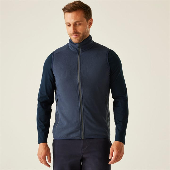 Regatta Men's Navy Seal Grey Navigate Fleece Bodywarmer in Size M, Sports Direct