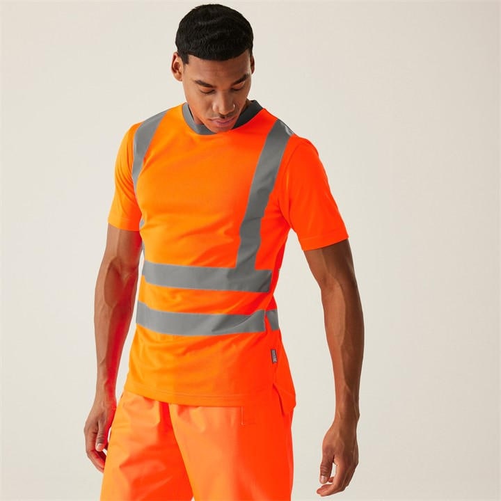 Regatta Men's Orange Hi-Vis Pro Contract T-Shirt in Size 4XL, Sports Direct
