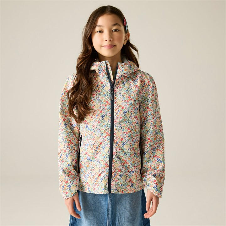 Regatta Girls Cream Harmony Ditsy Kids Cath Kidston Lightweight Waterproof Shell Jac in Size 13 Years, Sports Direct
