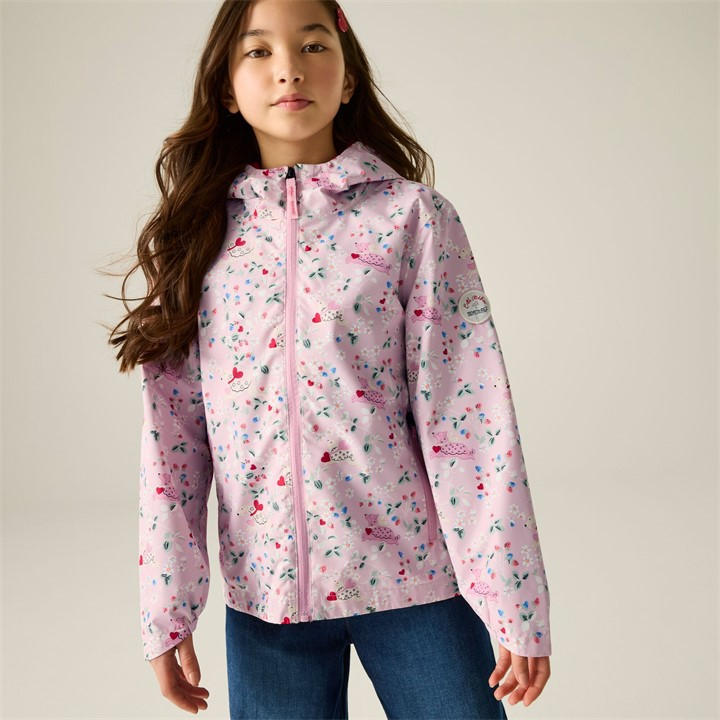 Regatta Girls Pink Puppy Floral Kids Cath Kidston Lightweight Waterproof Shell Jac in Size 7-8 Years, Sports Direct