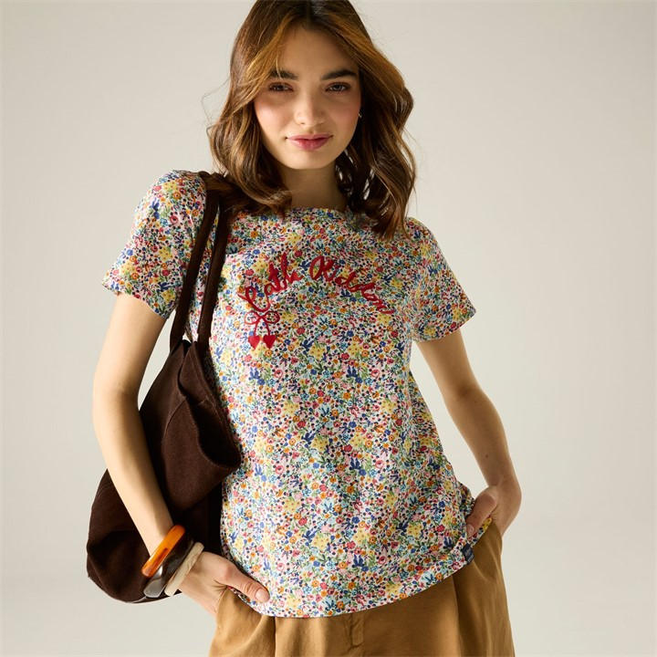 Regatta Women's Cream Harmony Ditsy Cath Kidston Crew Neck T-Shirt in Size 18, Sports Direct